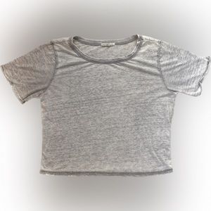 Charlotte Russe Blue/Gray Cropped T-Shirt (small)